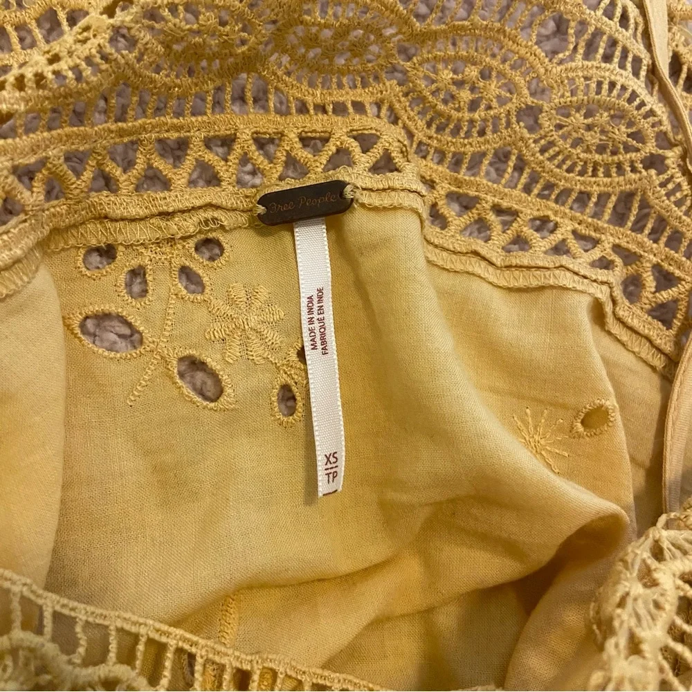 EUC Free People Garden Party Yellow/Mustard Cami Size XSmall - Picture 4 of 7